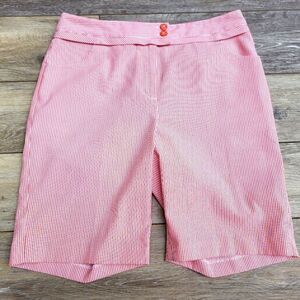 EP Pro Coral and White Striped Golf Shorts size 8